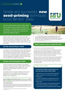 Research into Use: Policy Brief No.  9 Simple and successful: new seed-priming techniques