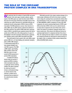 THE ROLE OF THE CRP/CAMP PROTEIN COMPLEX IN DNA TRANSCRIPTION D  P(r)