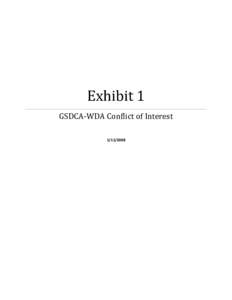 Exhibit 1 GSDCA-WDA Conflict of Interest German Shepherd Dog Club of America-Working Dog Association Conflict of Interest Policy