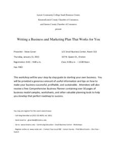 Microsoft Word - SBC- Writing a Business and Marketing Plan That Works for You