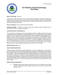 Particulates / Fluid dynamics / Aerosol science / Dust / United States Environmental Protection Agency / Air quality / Standard cubic feet per minute / Cyclonic separation / Dust collector / Pollution / Air pollution / Chemical engineering