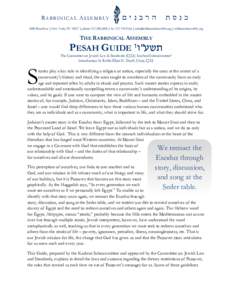 RABBINICAL ASSEMBLY 3080 Broadway | New York, NY 10027 | phone | fax |  | rabbinicalassembly.org THE RABBINICAL ASSEMBLY  PESAH GUIDE 1‫תשע