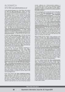 BLOGWATCH By Paul Walker () On the international blogging scene, George Selgin, at the excellent new ‘Alt-M’ blog <http://www.alt-m.org/>, explains “Ten Things Every Economist Should Kno