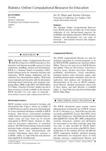 Statistics Online Computational Resource for Education Original Articles Blackwell Oxford, Teaching