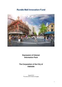 Rundle Mall Innovation Fund  Expression of Interest Information Pack  The Corporation of the City of