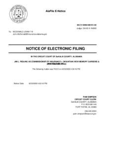AlaFile E-Notice  28-CV[removed]Judge: DAVID A RAINS To: MCDONALD JOHN F III [removed]
