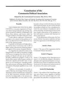 Constitution of the Communist Political Association [MayConstitution of the Communist Political Association.