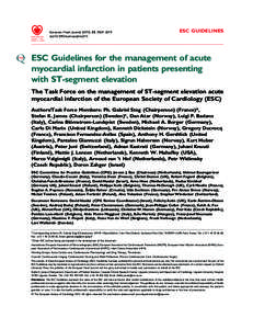 European Heart Journal, 2569–2619 doi:eurheartj/ehs215 ESC GUIDELINES  ESC Guidelines for the management of acute
