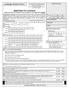 Landscape Architect Form 1  The University of the State of New York THE STATE EDUCATION DEPARTMENT Office of the Professions Division of Professional Licensing Services