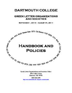 POLICIES, EXPECTATIONS & PRIVILEGES FOR GREEK LETTER ORGANIZATION AND SOCIETIES RECOGNITION