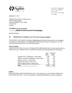 NLH Listing: Cap Proposals related to Holyrood Included in Non-Holyrood Specfic Sept 6-11