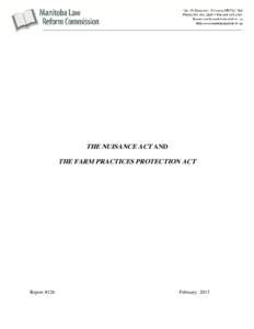 Ma  THE NUISANCE ACT AND THE FARM PRACTICES PROTECTION ACT  Report #126