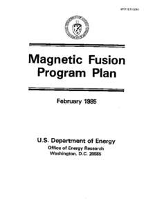 DOE/ERMagnetic Fusion Program Plan February