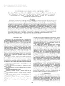 The Astrophysical Journal, 635:560–569, 2005 December 10 # 2005. The American Astronomical Society. All rights reserved. Printed in U.S.A. NEW STAR CLUSTERS DISCOVERED IN THE GLIMPSE SURVEY 1