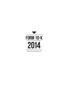 FORM 10-K FOR THE YEAR ENDED DECEMBER 31, Weatherford International plc  UNITED STATES