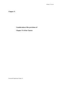 Advance Version  Chapter X Consideration of the provisions of Chapter VI of the Charter