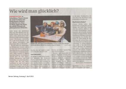 Berner Zeitung, Samstag 2. April 2011   