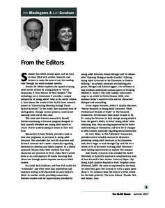 Jim Blasingame & Lori Goodson  From the Editors S