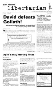 The journal for San Mateo County Libertarians  VOLUME 11, ISSUE 3 JUNE 2001