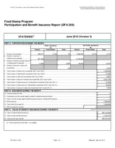 DFA 256 – Food Stamp Program Participation and Benefit Issuance Report, Jun10.