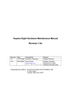 Voyetra Eight Hardware Maintenance Manual Revision 1.0a Revision 1.0
