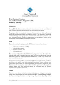 Anti-Money Laundering Themed Examination Programme 2007