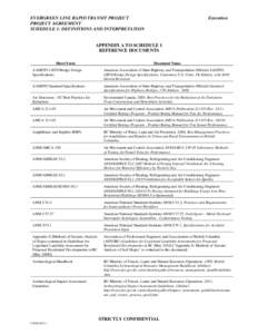 EVERGREEN LINE RAPID TRANSIT PROJECT PROJECT AGREEMENT SCHEDULE 1: DEFINITIONS AND INTERPRETATION Execution