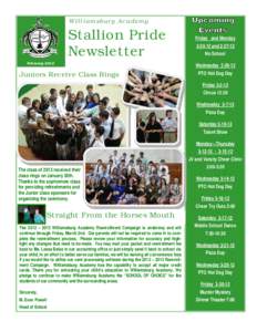 Williamsburg Academy  Stallion Pride Newsletter February 2012