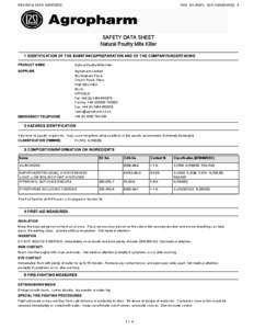 REVISION DATEREV. NO./REPL. SDS GENERATED 4 SAFETY DATA SHEET Natural Poultry Mite Killer