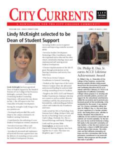 CITY CURRENTS  A NEWSLETTER FOR THE CITY COLLEGE COMMUNITY VOLUME XIX • ISSUE THIRTY-ONE
