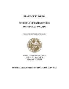 STATE OF FLORIDA SCHEDULE OF EXPENDITURES OF FEDERAL AWARDS FISCAL YEAR ENDED JUNE 30, 2013