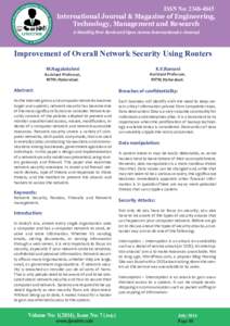 Computing / Computer network security / Computer security / Cyberwarfare / Computer networking / Firewall / Router / Proxy server / Computer network / Denial-of-service attack / Network security / Networking hardware