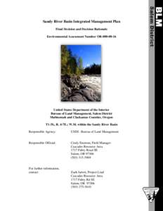 Sandy River Basin Integrated Management Plan
