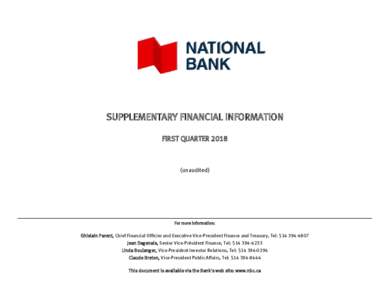 Supplementary Financial Information Q1-2018
