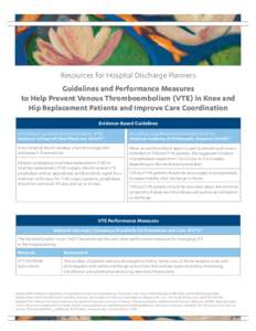 VTE Prevention Guidelines & Performance Measures | Janssen Pharmaceuticals, Inc.