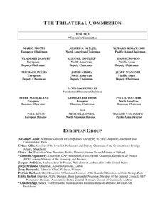 THE TRILATERAL COMMISSION JUNE 2011 *Executive Committee