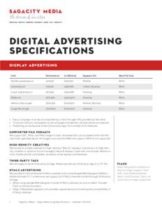 Digital Advertising Specifications D I S P L AY A DV E R T I S I N G Unit  Dimensions