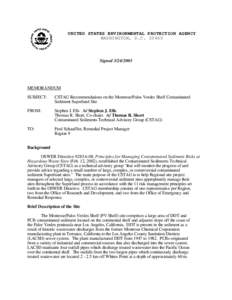 CSTAG Recommendations on the Montrose/Palos Verdes Shelf Contaminated Sediment Superfund Site