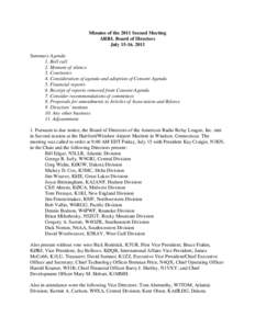 Minutes of the 2011 Second Meeting