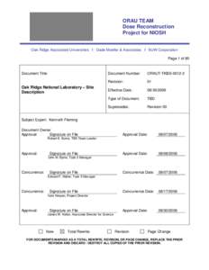 ORAU TEAM Dose Reconstruction Project for NIOSH Oak Ridge Associated Universities I Dade Moeller & Associates I MJW Corporation Page 1 of 80