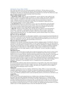 Computing / Internet privacy / HTTP cookie / Information privacy / Information security / LifeChurch.tv / Online Privacy Protection Act / Personally identifiable information / Ethics / Privacy / Security