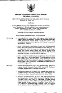 MENTERI ENERGI DAN SUMBER DAYA MINERAL REPUBLIK lNDONESlA PERATURAN MENTERI ENERGI DAN SUMBER DAYA MINERAL NOMOR : 3 1 TAHUN 2009 TENTANG HARGA PEMBELIAN TENAGA LlSTRlK OLEH PT PLN (PERSERO)