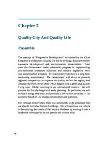 The[removed]Policy Address Policy Agenda Chapter 2 Quality City And Quality Life