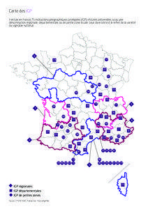 Carte des IGP Il existe en France 75 indications géographiques protégées (IGP) viticoles présentées sous une dénomination régionale, départementale ou de petite zone locale. Leur diversité est le reflet de la variété