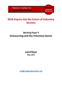 NCIA Inquiry into the Future of Voluntary Services Working Paper 5  Outsourcing and the Voluntary Sector