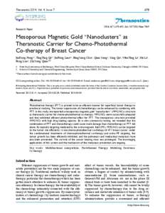 Theranostics 2014, Vol. 4, Issue 7  Ivyspring International Publisher  Research Paper