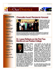 Volume 3, Issue 1  Issue Highlights: Fall 2010