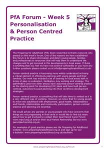 Mental health / Person-centred planning / Special education / Developmental disability / Person-centred thinking / Disability / Health / Community building