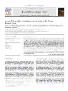 DNA / Recent single origin hypothesis / Human evolution / Population genetics / Ancient DNA / Haplogroup / Human Y-chromosome DNA haplogroup / Domestication of the horse / Human mitochondrial DNA haplogroup / Genetics / Genetic genealogy / Biology