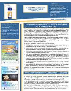 In this issue:  SCIENCE AND TECHNOLOGY OPTIONS ASSESSMENT NEWSLETTER NEWSLETTER